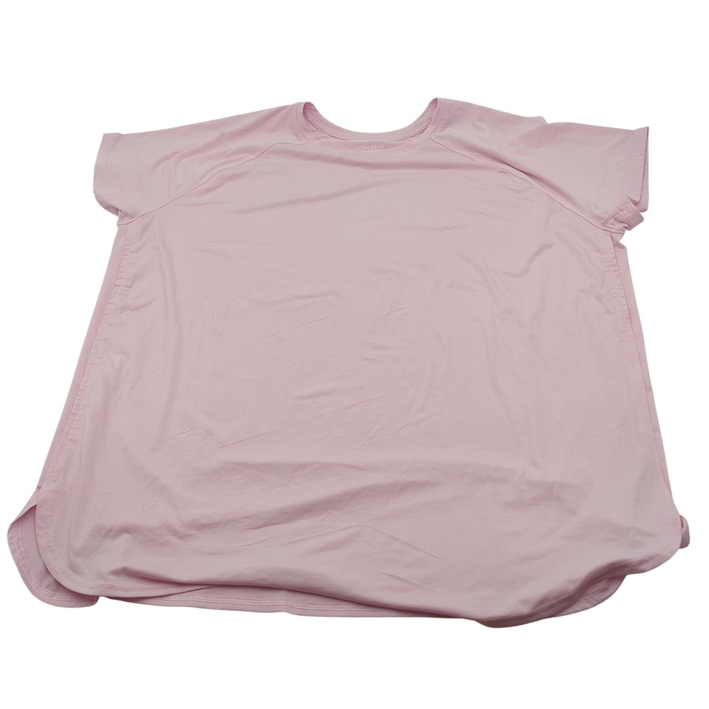 Tek Gear Workout Gear Pink Short Sleeve Active Tee Raglan Curved Hem 2X